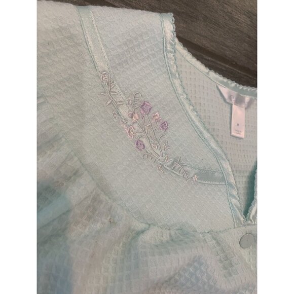 Adonna Sleepwear Women's Medium Nightgown Muumuu Floral Short Sleeve Snap Button - Picture 4 of 6